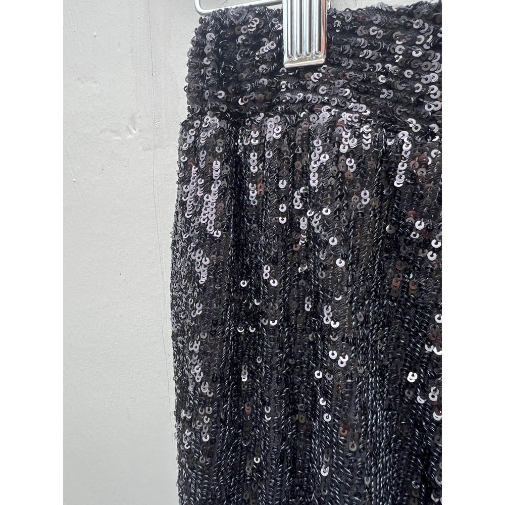 Gianni‎ Bini Black Sequin Jogger Pants Women's XS Elastic Waist Coquette Party - Picture 4 of 9